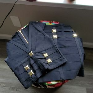 Bebe Sexy small strappy top and Med matching skirt